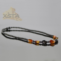 Amber natural necklace dark color